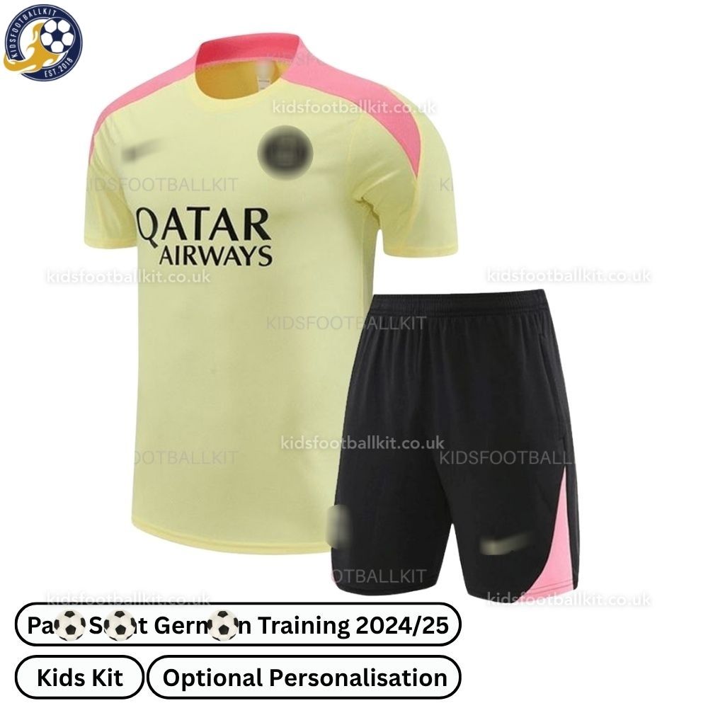 P^_^SG Training Kids Football Kit 2024/25 (No Socks) – Yellow